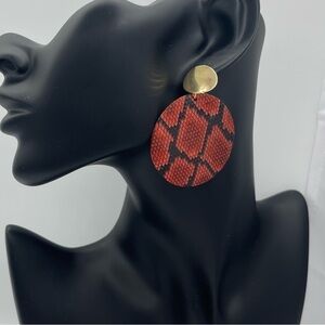 Rose Stunning Snake Skin Metal Dangle Women's Earrings